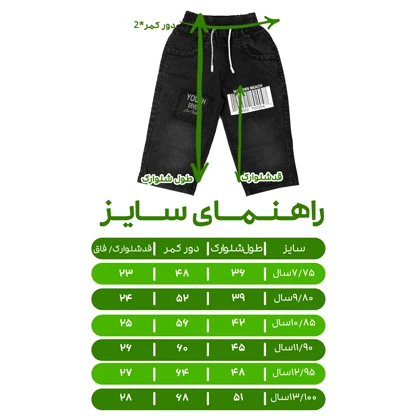 شلوارک پسرانه مدل جین جوان