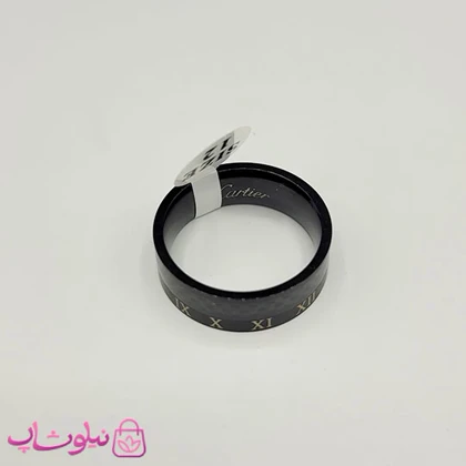 انگشتر مردانه کارتیه مدل اعداد یونانی مشکی کد 450