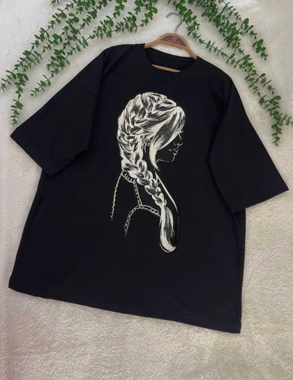 تیشرت لانگ طرح دار