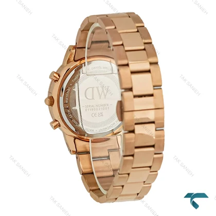 ساعت مردانه دنیل ولینگتون رزگلد کورنوگراف صفحه مشکی DW-8035-G