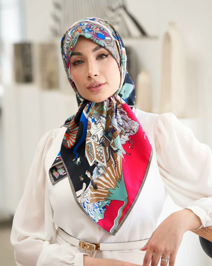 روسری ابریشم توییل تک‌رنگ (قواره 100) 30283