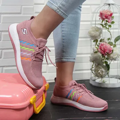کتانی اسکیچرز زنانه skechers ورزشی رنگ صورتی