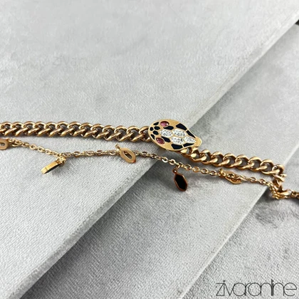 دستبند زنانه دو لاین ماری رزگلد 40197