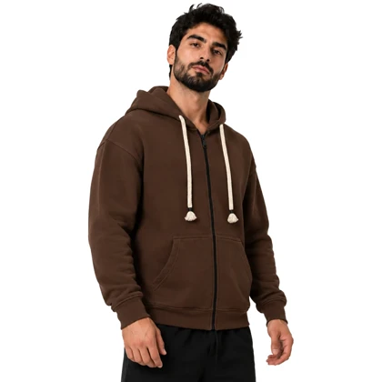 سویشرت اسپرت بیسیک مدل ZRA-5F0659 قهوه ای