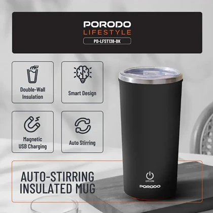 ماگ هوشمند پورودو Porodo اصل مدل LFS138 با قابلیت مخلوط‌کن