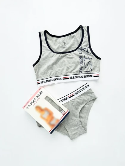 ست نیم‌تنه بدون کاپ بند پهن و شورت اسلیپ پولو U.S Polo Assn