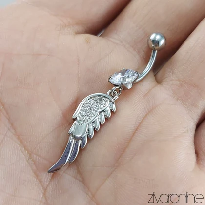 پیرسینگ ناف جواهری مدل بال فرشته 70058
