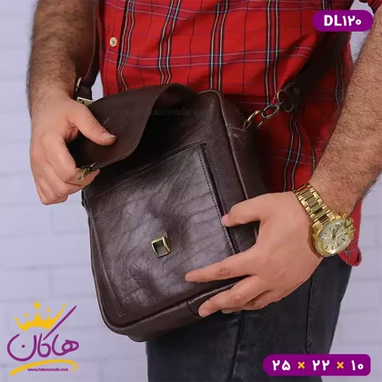 کیف دوشی چرم طبیعی چرمسال سایز بزرگ DL120