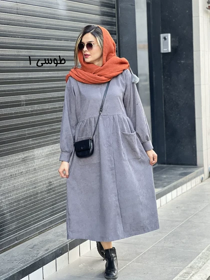 پیراهن مانتویی دوجیب بهار