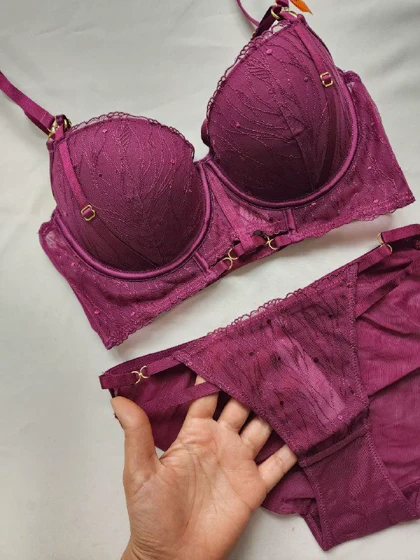 ست سوتین و شورت جکدار فنردار کد: 5109