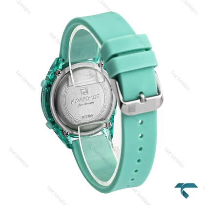 ساعت دخترانه نیوی فورس NF7108 سبزآبی NaviForce-7019-L