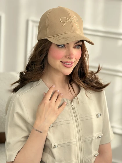 کلاه بیسبالی کتان کرم