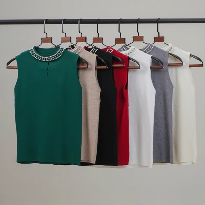 تاپ یقه قلاده مروارید