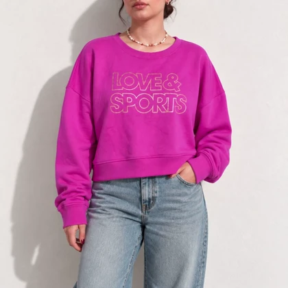 کراپ دورس سه نخ توکرک صورتی خارجی Love & Sports سایز 42 تا 44 کد 3476