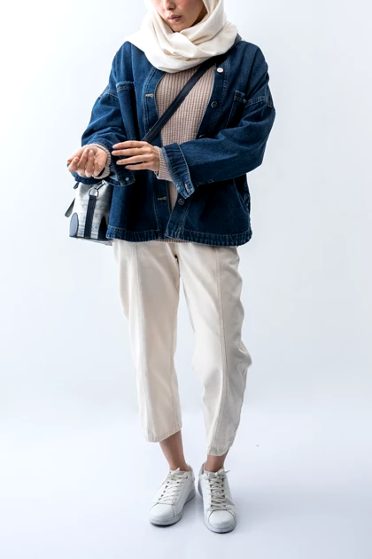 کت اف شولدر جین زنانه