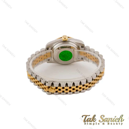 ساعت رولکس زنانه دورنگ طلایی صفحه سیلور خطی مدیوم Rolex-4834-L