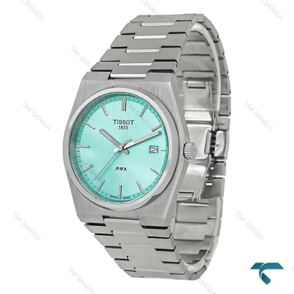 ساعت مردانه تیسوت PRX نقره ای صفحه سبز آبی Tissot-8050-G