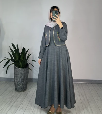 ست سارافون بلند به همراه کت گلدوزی