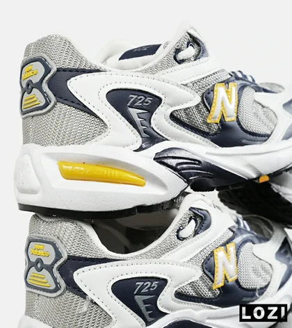 کفش کتانی مردانه و زنانه طوسی زرد مشکی NEW BALANCE 725