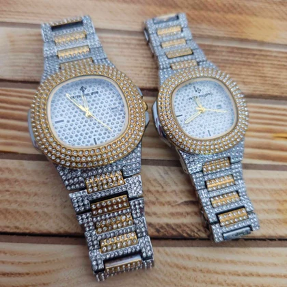 ساعت مچی ست پتک فیلیپ Patek Philippe 6005 فول نگین تاریخ دار