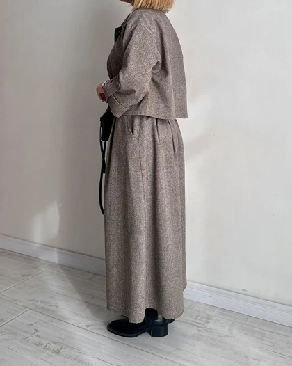 ست کت و دامن Tinto (نسکافه ای)