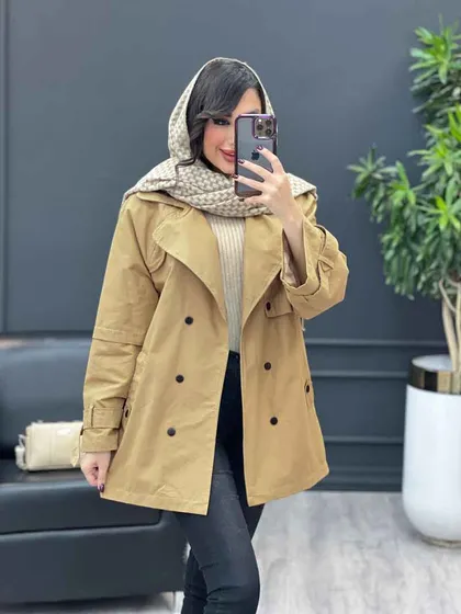 بارانی شش دکمه جیب پاگن