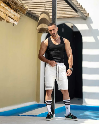 شلوارک بگ ورزشی ADIDAS سفید