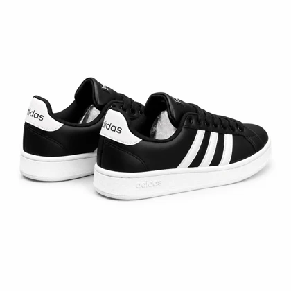 کفش کتانی ست زنانه مردانه و بزرگ پا مدل ونس مشکی خط سفید ADIDAS