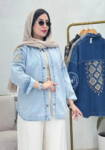 مانتو جین گلدوزی