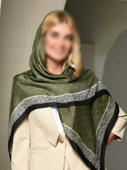 روسری نخی طرح توپی مدل نرگس کد155