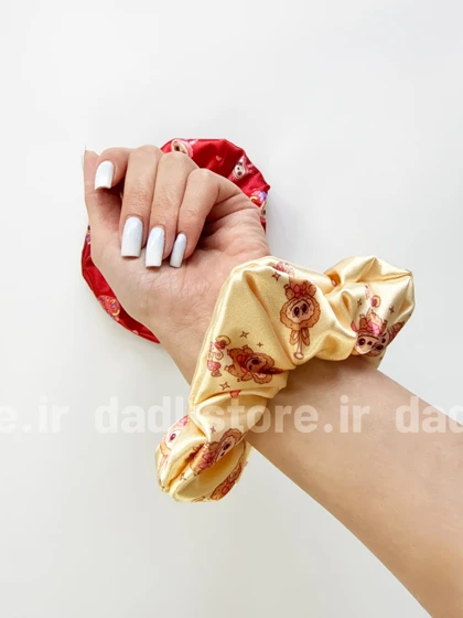 کش مو اسکرانچی ساتن طرح لبوبو