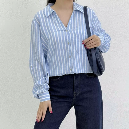 شومیز زنانه قواره دار راه راه