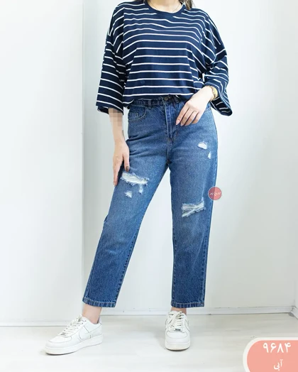 شلوار مام استایل زاپ‌دار 9684