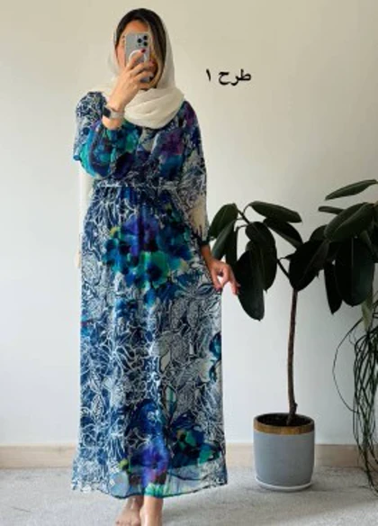 پیراهن حریر چپ و راستی ماکسی