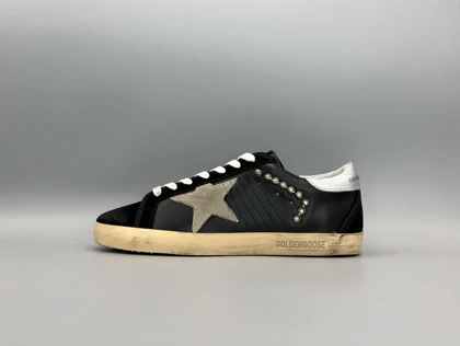 کتانی گلدن گوس سوپر استار جیر مشکی خاکی نقره ای/Golden Goose super star شناس