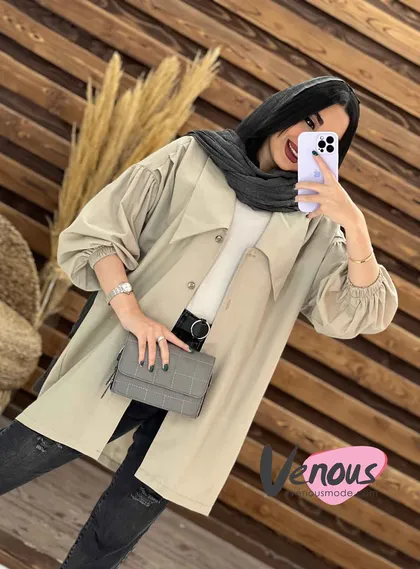 مانتو یقه خرگوشی پشت پیله دار