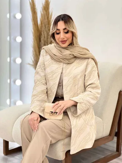مانتو ژاکارد جلو باز