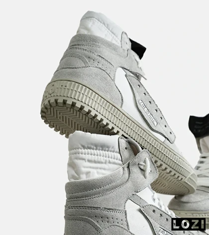 کفش کتانی ساق‌دار طوسی سفید OFF WHITE