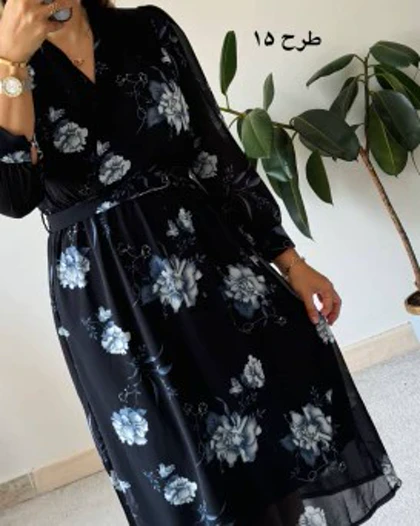 پیراهن حریر سرمه سری 16