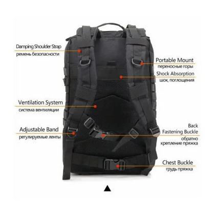 کوله پشتی تاکتیکال 45 لیتری مدل Military بج دار