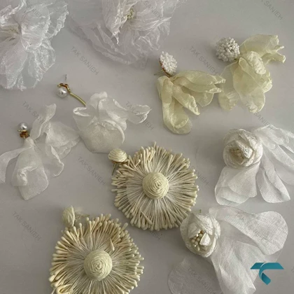 گوشواره پارچه ایی طرح گل Ghoshvareh-8561-L