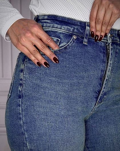 شلوار جین راسته آبی تینت زنانه Women's Tint Blue Straight-Leg Jeans کد 913208