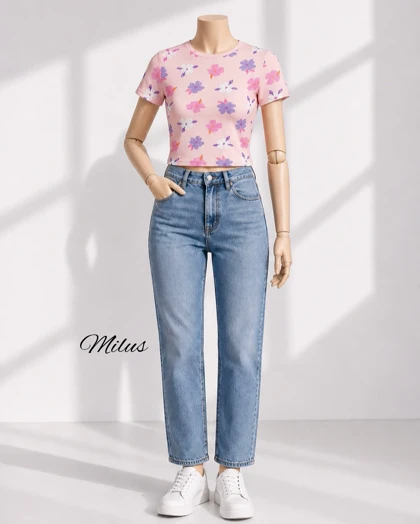 کراپ تیشرت گل‌گلی H&M