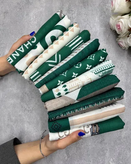 شال نخی میکس سبز 3509