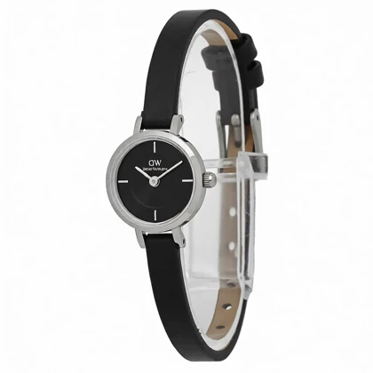 ساعت زنانه دنیل ولینگتون Petite Mini مدل DW-7969-L سیلور با بند چرم مشکی