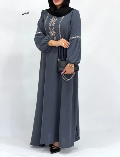 پیراهن بلند سوپرکلوش گلدوزی لعیا