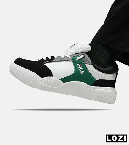 کفش کتانی مردانه سفید سبز مشکی FILA مدل 5374
