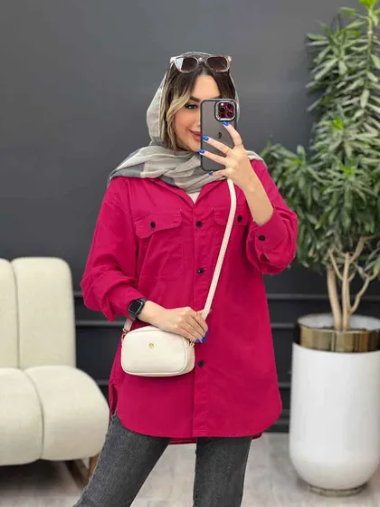مانتو لینن سر جیب دکمه وینا