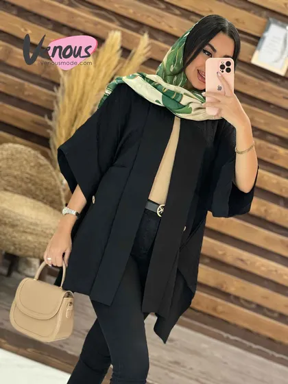 مانتو پولیتی دکمه چوبی