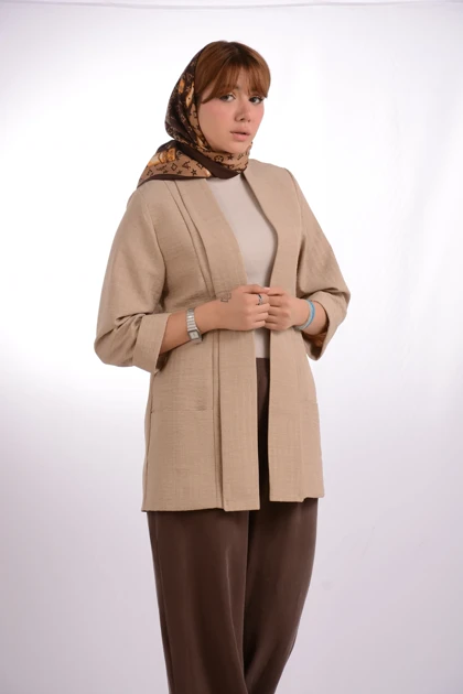 مانتو استریپ یقه شالی